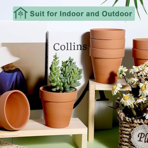 vensovo 2.5" Tiny Terracotta Pots with Drainage, Mini Clay Pot, 12 Pack