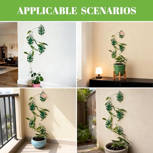 15 Pack Plant Vine Wall Clips - Durable Iron Support Hooks for - color: Green