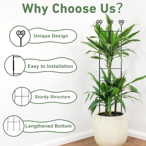 32in Large Indoor Plant Trellis for Climbing Plants, Expandable Metal Garden Trellis for Potted Plants, Tall Plant Supports for Ivy Pothos Hoya Monstera, 2p - size: 32in/2p