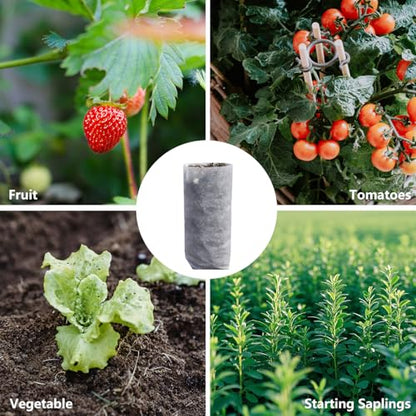 Belit 100 Pcs Nursery Grow Bags, Non-Woven Plants Pots Container for Starting Deep Rooted Plants Vegetable, Flower, Seedling Tree (7.5"x13.5") - color: White, size: 100 Pcs 7.5"x13.5"