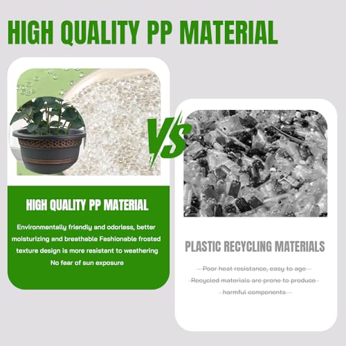 Usocik 16 Inch Outdoor Planters, 4 Pack, Copper Plaid - color: Copper, size: 16 Inch - 4 Pack
