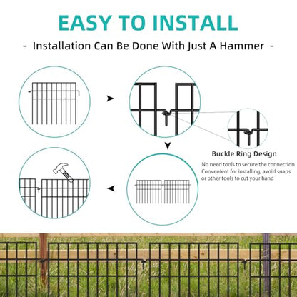14 Panels Animal Barrier Fence, No Dig Fences, 13in(H) X 19.9ft(L) Garden Fence Animal Barrier for Rabbit and Dog Under Fencing Barrier, Rustproof Metal Fences Border for Outdoor, Yard, Patio - size: 14 Panels-19.9ft(L)x13in(H)