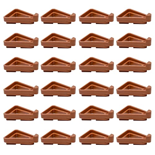24pcs Plant Pot Feet, Invisible Flower Pot Risers, Pot Lifters Support, Triangle Feet Lifter, Terra Cotta Pot Toes for Indoor Outdoor Planters & Gardening Plant Container (Brick-red) - color: brick-red
