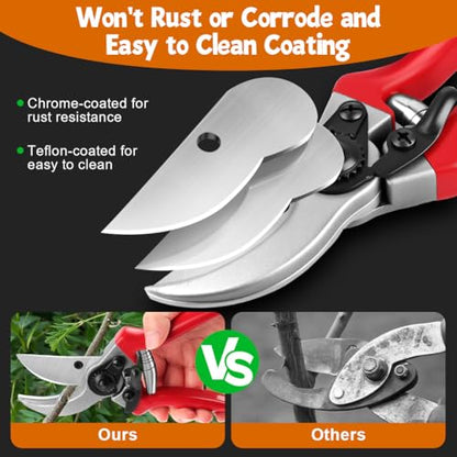 Ainiv Bypass Pruning Shears, 8.5" Professional Garden Shears, Heavy Duty