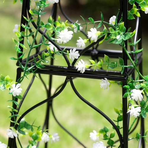 Metal Obelisk Trellis - 38.3"" Climbing Support for Vines & Roses - color: Black