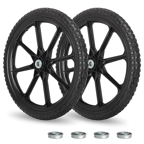 GICOOL 20'' Flat Free Wheels, Compatible with Rubbermaid Wheelbarrow Tire - size: 20'' Flat Free(Deep Tread)