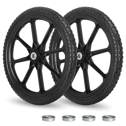 GICOOL 20'' Flat Free Wheels, Compatible with Rubbermaid Wheelbarrow Tire - size: 20'' Flat Free(Deep Tread)