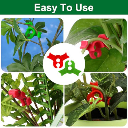 60 PCS Plant Training Clips, Reusable 90 Degrees Bud Trainer Lst Low Stress Training Clips Plant Stem Support Bud Bender for Tomatoes Cucumbers Climbing Plants in Indoor Outdoor Gardens (Red, Green)