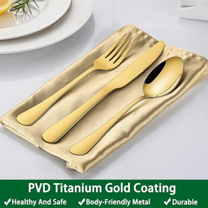 16-Piece 7.3 Inches Gold Soup Spoon,Gold Stainless Steel Dinner Spoons,Durable Tablespoons Set For Restaurant,Hotel,Silverware Spoons - size: 16-Piece(Gold)