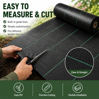 3FTx250FT Weed Barrier Landscape Fabric Heavy Duty 5oz Pro Ground Cover Mat - size: 5oz-3ftx250ft