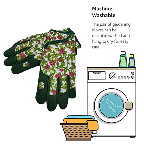 Cute Pattern Gardening Gloves,Thornproof Garden Glove,Gardener Gift - color: 1 Pair Per Pack-green, size: Small