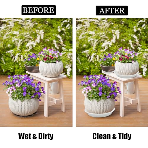 6 Pack 12 Inch White Plant Saucers Plastic Drip Trays for Pots - color: White, size: 12 Inch