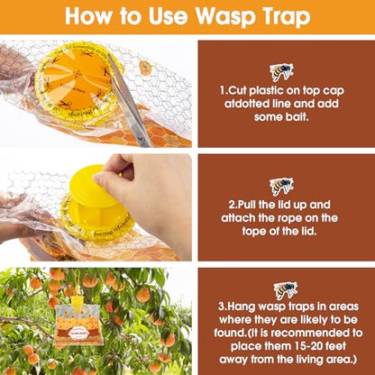 Outdoor Disposable Yellow Jacket & Wasp Traps 4 Pack - size: 4 Pack