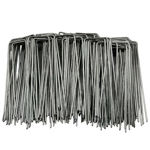 200 Pack Garden Stakes, U-Shaped Tent Stakes, Galvanized Landscape Staples, Ground Stakes, for Landscaping Securing Weed Barrier Fabric, Irrigation Tubing, Holding Fence, Tarpaulin - size: 200pcs