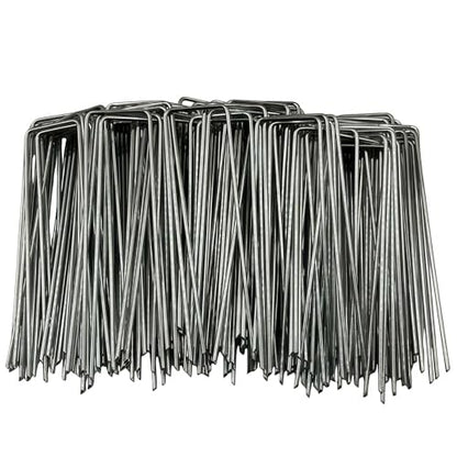 200 Pack Garden Stakes, U-Shaped Tent Stakes, Galvanized Landscape Staples, Ground Stakes, for Landscaping Securing Weed Barrier Fabric, Irrigation Tubing, Holding Fence, Tarpaulin - size: 200pcs