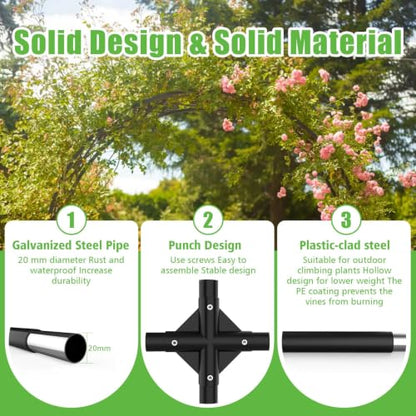 BUKLIYN Garden Arch Trellis for Climbing Plants Outdoor - Size:71 * 87 inch - size: 71(L) * 49(W) * 87(H)-16MM