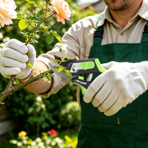 AIRAJ 8" Bypass Garden Shears,1.57”Cut Garden Scissors Pruning Shears Tools