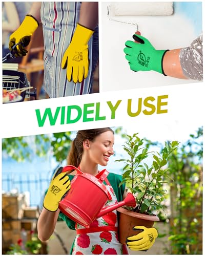 Honeydak 36 Pairs Garden Gloves Bulk for Men Women - color: Yellow, Green