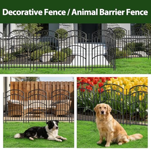 Decorative Garden Fence, 40in H x 18ft L, 8 Panels - size: 8 Panels - 18ft(L) X 40 in(H)
