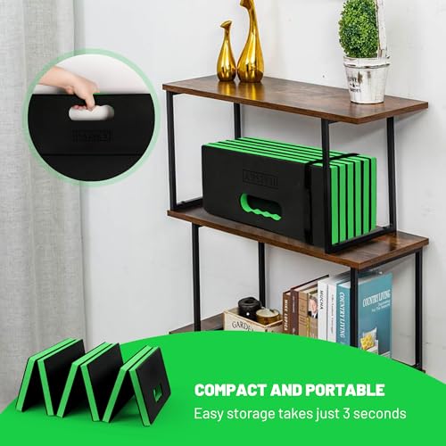 Foldable Mechanic Mat Kneeling Pad, 0.9" Extra Thick EVA Foam,Green - color: Green & Black
