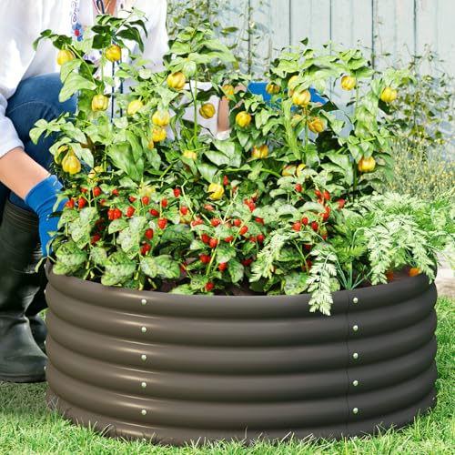 Besebay 2-Pack 4x1.5ft Galvanized Raised Garden Bed, Outdoor Planter Bed, - color: Dark Grey, size: 4x4x1.5ft (2PCS)