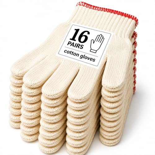 Large String Knit Cotton Work gloves for Men,Gardening