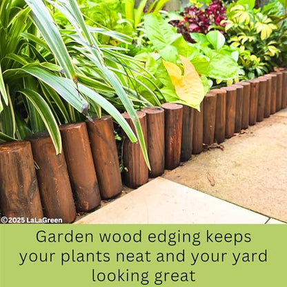 LaLaGreen Wooden Fence Panel (30x8in, 2 Pack) Flower Garden Edging Border - size: 8" x 2 Pack