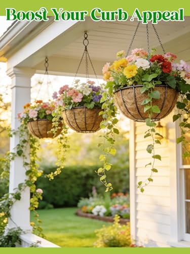 ANPHSIN 4Pcs 18inch Coconut Liners for Hanging Baskets Planters - size: 18in