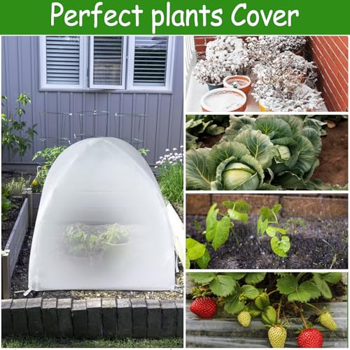 2 Pcs Winter Plant Covers with Stakes, Frost Protection Tent for Shrubs and Bushes , Waterproof, Reusable & Easy Setup , Suitable for Keeping Outdoor Plants Warm in Winter and Sun protection in summer