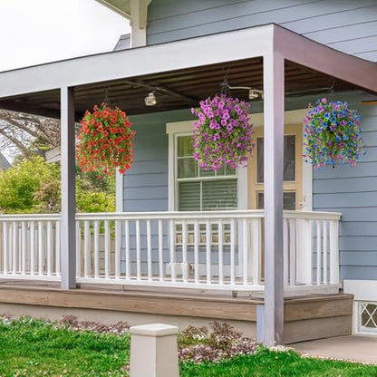 INQCMY 2 Pcs Artificial Fake Hanging Flowers for Outdoors UV Resistant - color: Purple2