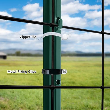 Metal Fence Posts 3 FT, Pack of 16 Green Heavy Duty U Posts - color: Green, size: 3FT-16Pack