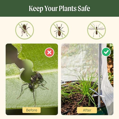 Vego garden 3.5' x 6.5' Mesh Cover System,Pest Control Frame Cover Kit,35% Shading Rate for Plant Protection, Durable & Heavy-Duty Garden Cover (Garden Beds Not Included) - size: 3.5'W x 6.5'L
