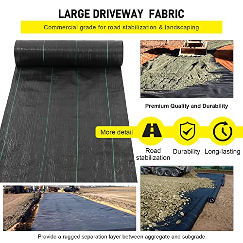 Commercial Driveway Fabric, 13x65 ft Heavy Duty 3.5OZ Landscape Fabric for Erosion Control, Weed Barrier - size: 13x65 ft -3.5OZ