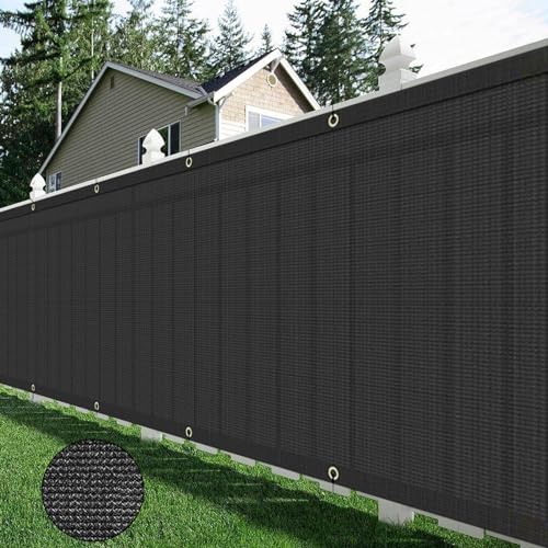 AYOHA 5' x 18' Privacy Fence Screen Fabric Mesh Shade Net Cover, Heavy Duty 160 GSM Privacy Barrier for Chain Link Fence, 90% Privacy Blockage, Excellent Airflow, Cable Zip Ties Included, Black - color: Black, size: 5' x 18'