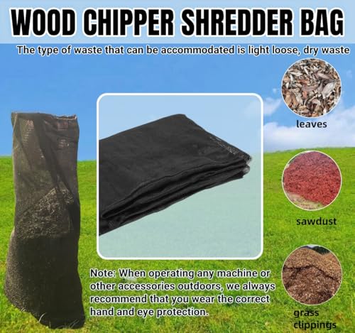 24 "x48 Large Capacity Adjustable Opening Wood Chipper Bag, Reusable Wood Chipper Bag Leaf Shredder Replacement Bag, Chipper Shredder Bag,Can Be Used for Park Lawn Wood Chipper，Replacement Bag