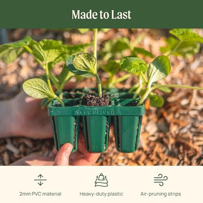 Vego garden Standard Seedling Trays Without Lids, 8 Pack for Seedlings Reusable Propagator Growing Starter Tray, Germination Trays Kit for Greenhouse/Garden (8-Cell per Tray) - size: 8 Packs, style: 8 Cells Standard Size