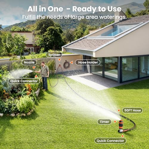 Giraffe Tools Garden Hose 5/8", 50ft Garden Hose Set - size: 50FT Male to Female Set
