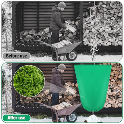4 Pcs Plant Covers Freeze Protection 35.4" x 59", Green - color: Green