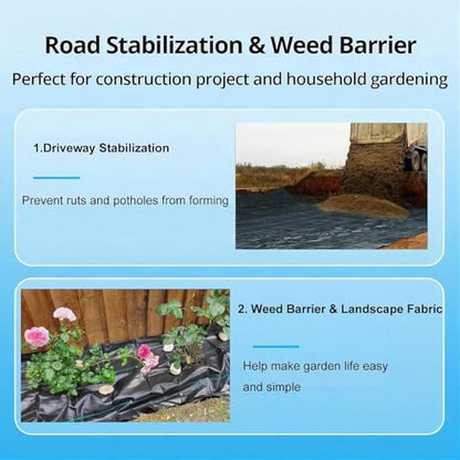 Driveway Fabric,15FTx100FT Weed Barrier Landscape Fabric Heavy Duty - size: 15X100FT