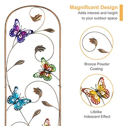 2 Pack Metal Garden Trellis for Climbing Plants - style: Butterfly