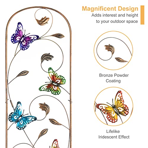 2 Pack Metal Garden Trellis for Climbing Plants - style: Butterfly