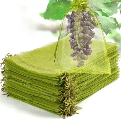 50 Pcs Fruit Protection Bags, 8×12 in Mesh Cover Nets for Tree, Green - color: Green, size: 8×12 in