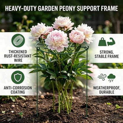 Peony Cages and Supports, 4 Pack, 14" D x 16" H with Twist Ties