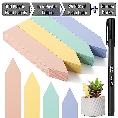 Mr. Pen- Plastic Plant Labels, 100 Pcs, 4“, Pastel Colors Plant Markers - color: Pastel Plant Labels