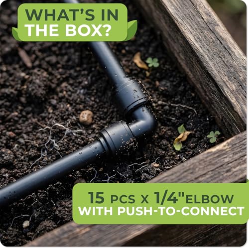 CARPATHEN 1/4" Elbow for Quick Connect Drip Irrigation System, Parts