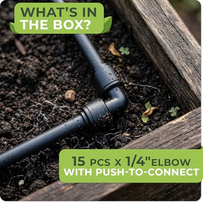 CARPATHEN 1/4" Elbow for Quick Connect Drip Irrigation System, Parts