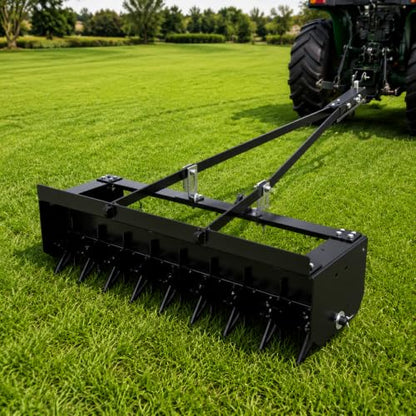 32 Inch Tow Behind Spike Aerator, 132.28 LBS Tool Tow Behind Lawn Aerator
