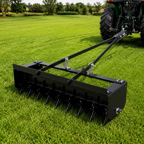32 Inch Tow Behind Spike Aerator, 132.28 LBS Tool Tow Behind Lawn Aerator
