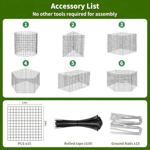15 Pack Plant Protectors from Animals, 14x14 Plant Cages for Outdoor Plants