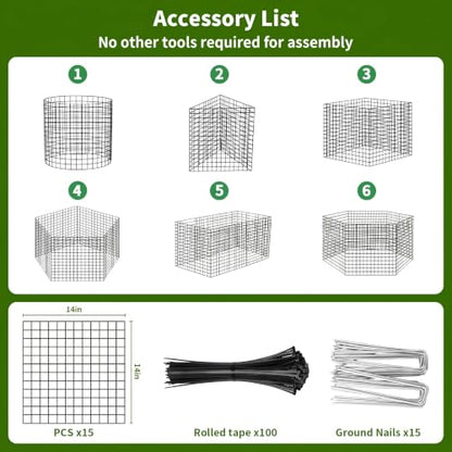 15 Pack Plant Protectors from Animals, 14x14 Plant Cages for Outdoor Plants